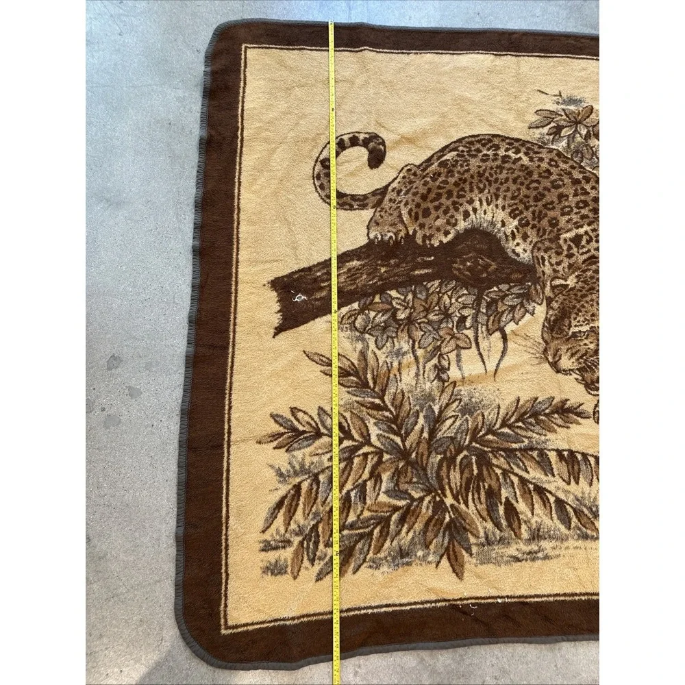 VTG San Marcos 2-Tone Brown Sz77x69 Reversible Blanket Heavyweight BigCat 1970's